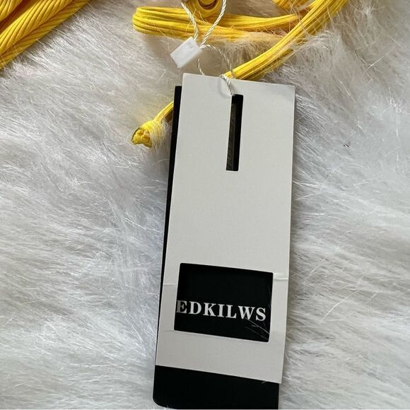 NWT Yellow Floral Print String Bikini - Juniors Large - Picture 16 of 16